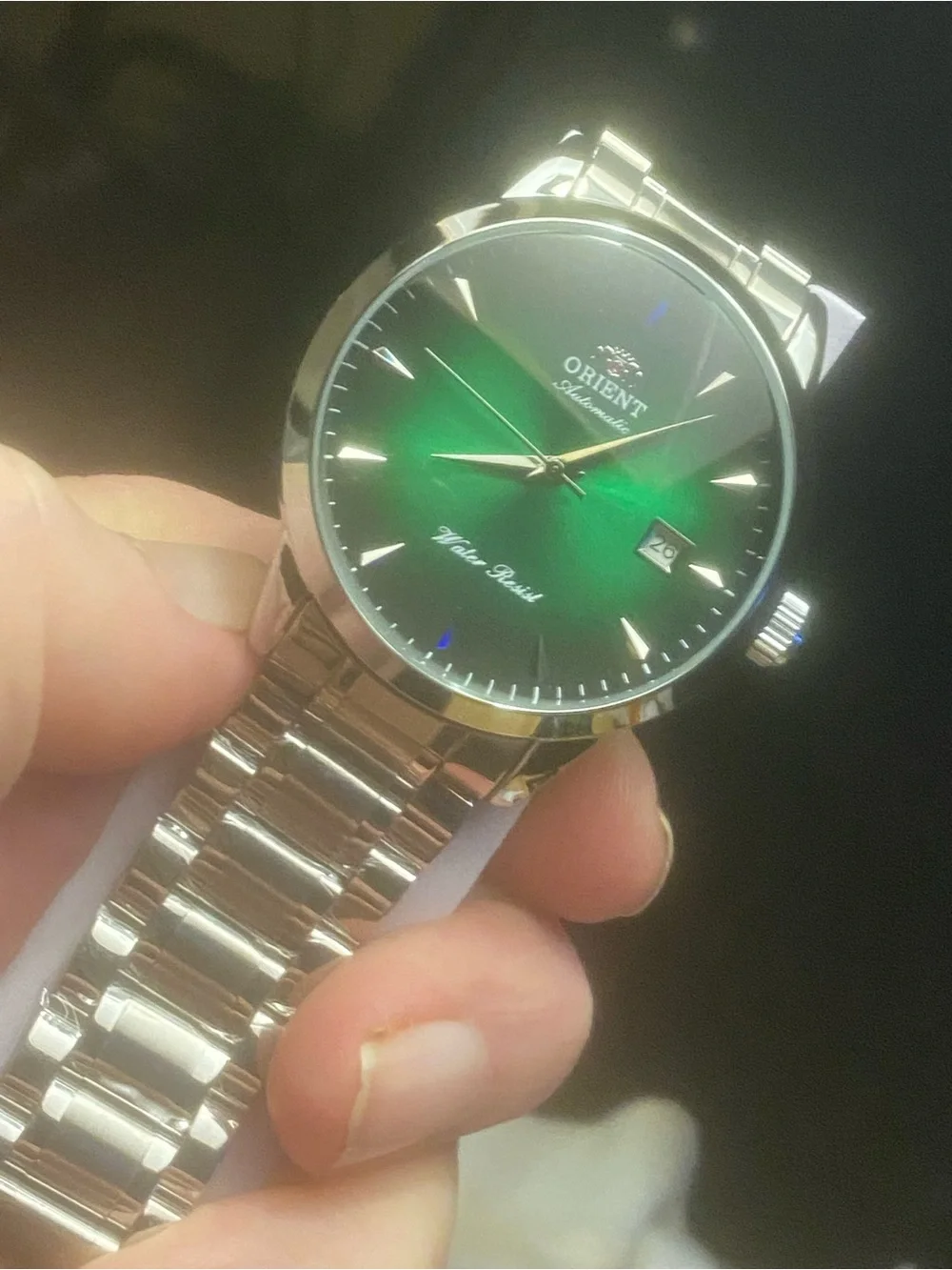 New Orient Automatic Mechanical Green Dial Stainless Steel Watch